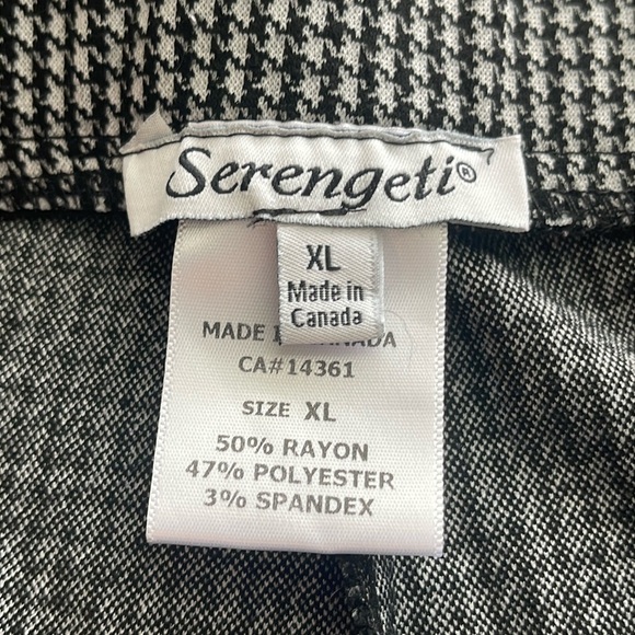 Serengeti Black & White Houndstooth Check Flowy Flare Leg Gaucho Pants Size XL - Picture 3 of 5